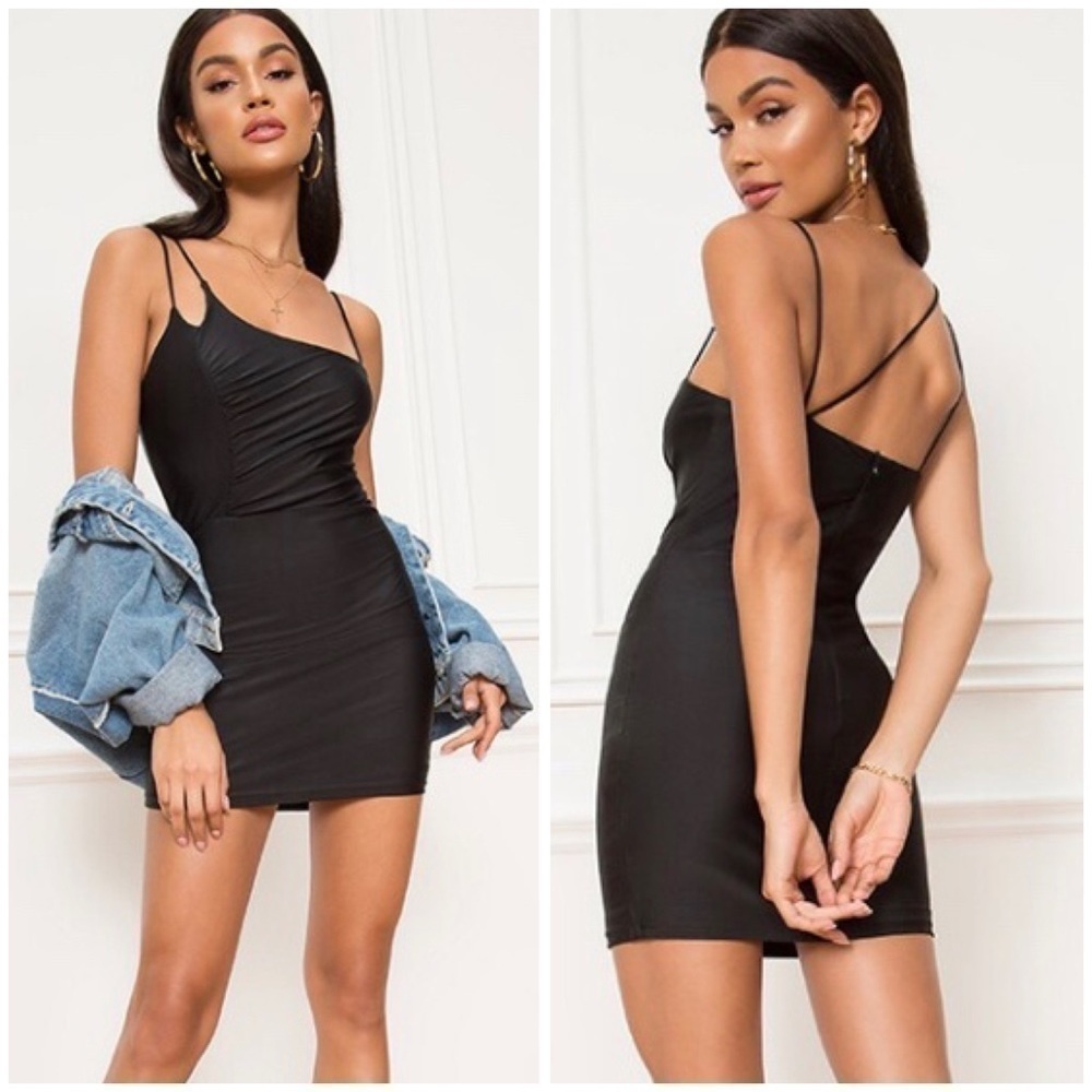 Superdown Black Martina Asymmetrical Dress